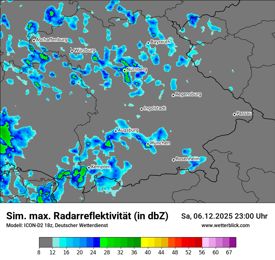 Modellkarten Simuliertes Radarbild