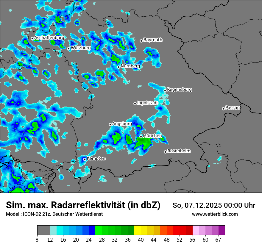 Modellkarten Simuliertes Radarbild
