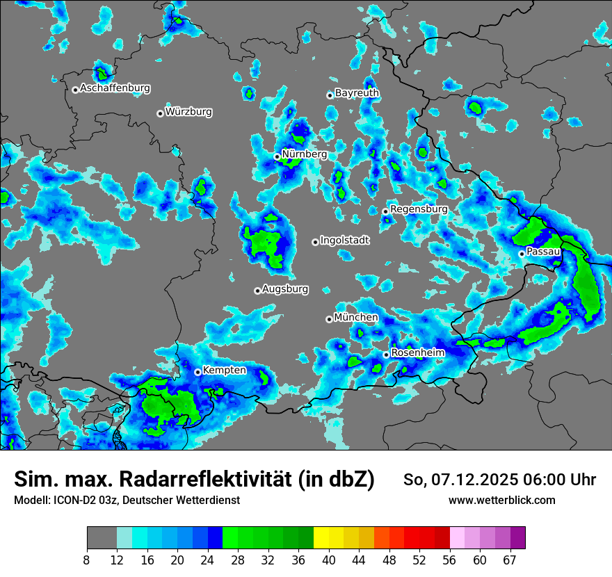 Modellkarten Simuliertes Radarbild