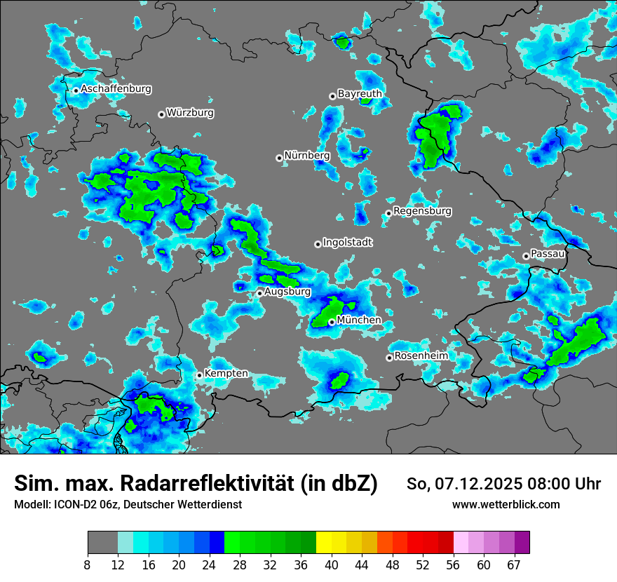 Modellkarten Simuliertes Radarbild