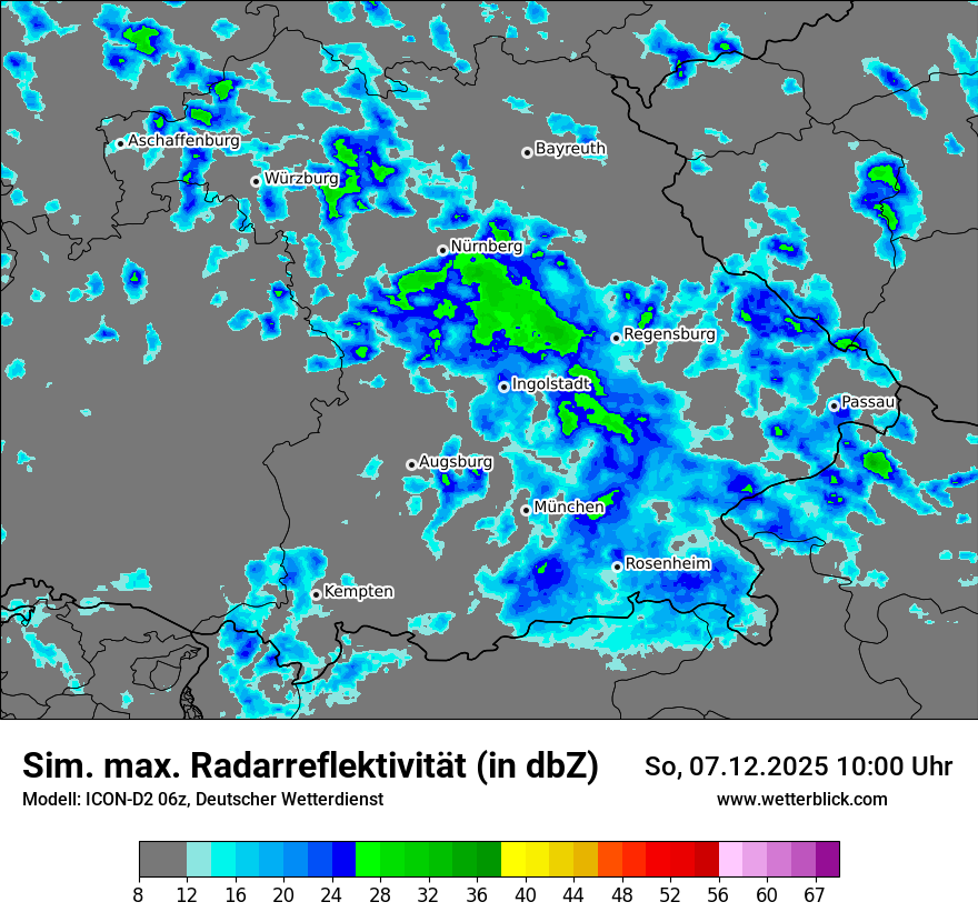 Modellkarten Simuliertes Radarbild