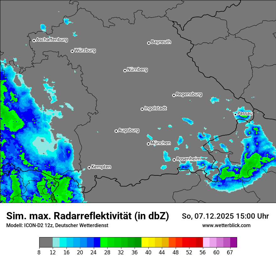 Modellkarten Simuliertes Radarbild