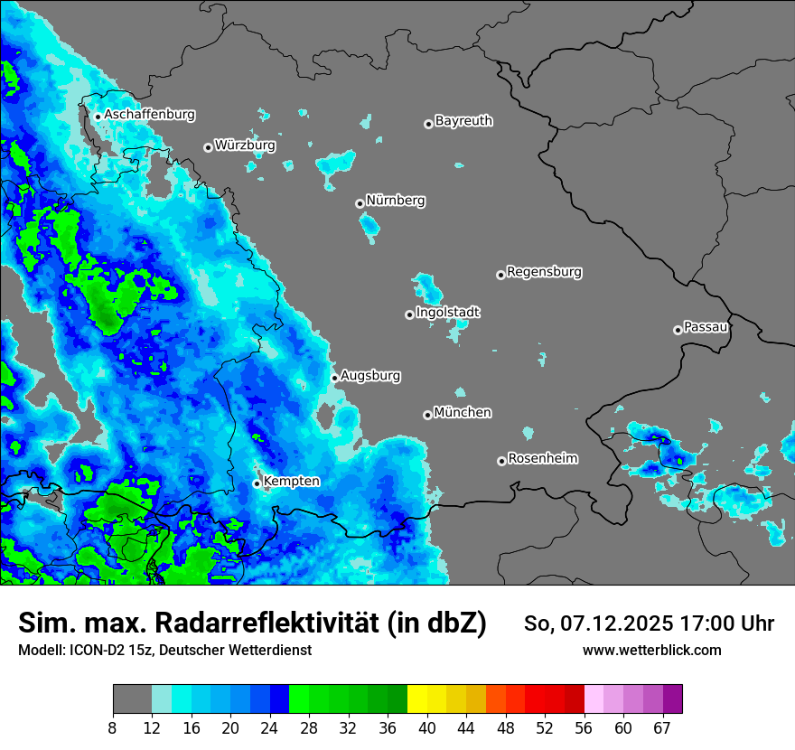 Modellkarten Simuliertes Radarbild