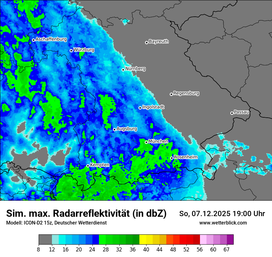 Modellkarten Simuliertes Radarbild
