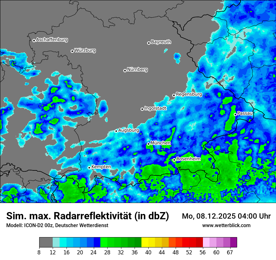 Modellkarten Simuliertes Radarbild