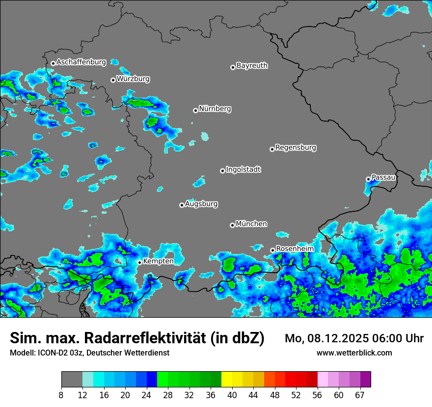Modellkarten Simuliertes Radarbild
