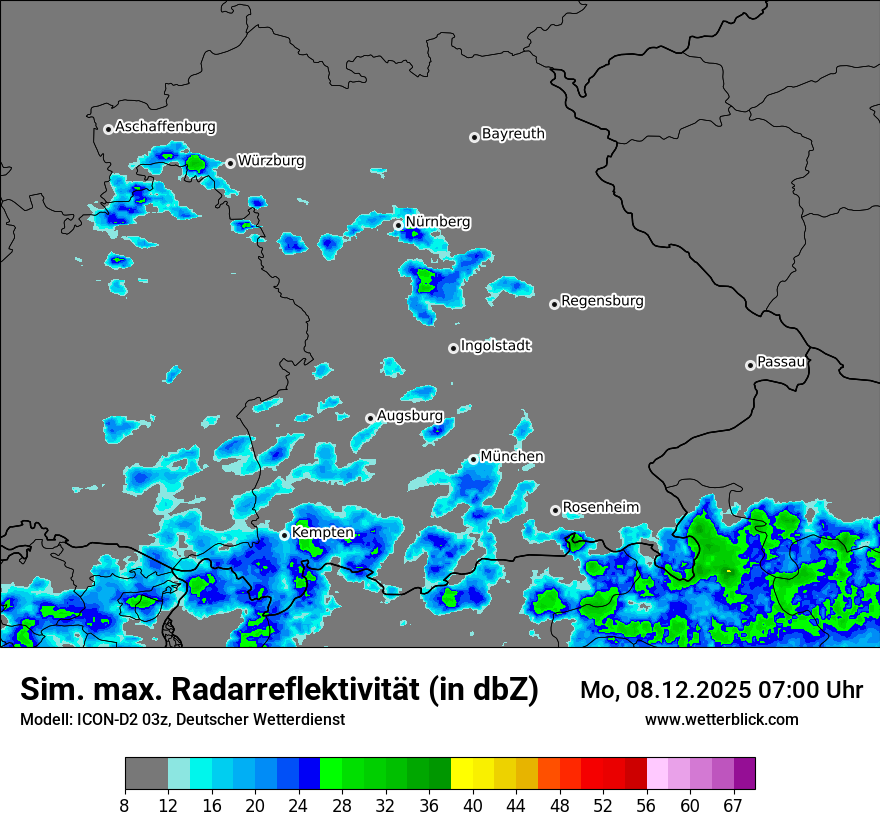 Modellkarten Simuliertes Radarbild