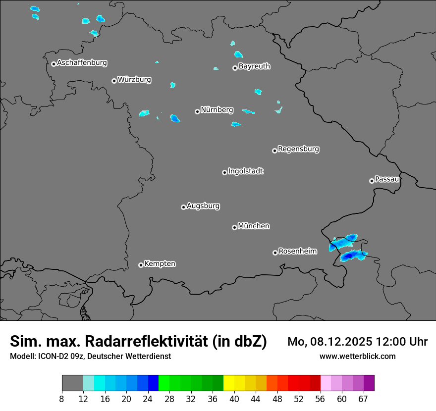 Modellkarten Simuliertes Radarbild