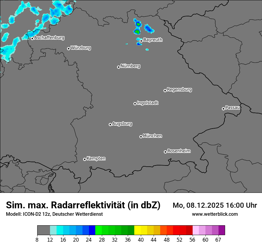 Modellkarten Simuliertes Radarbild