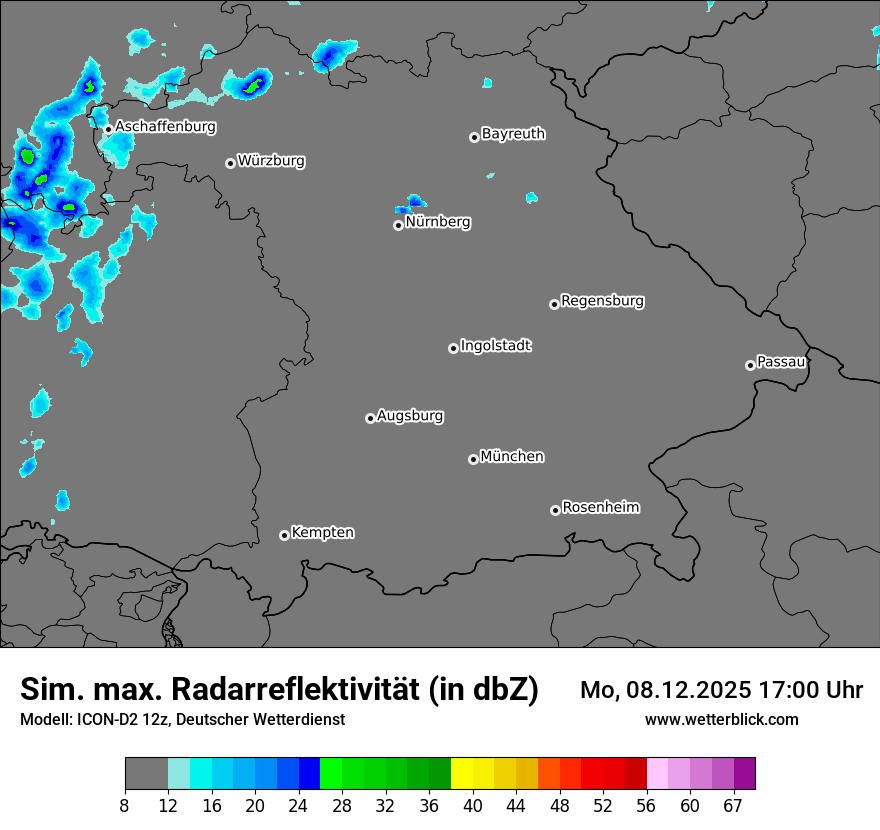 Modellkarten Simuliertes Radarbild