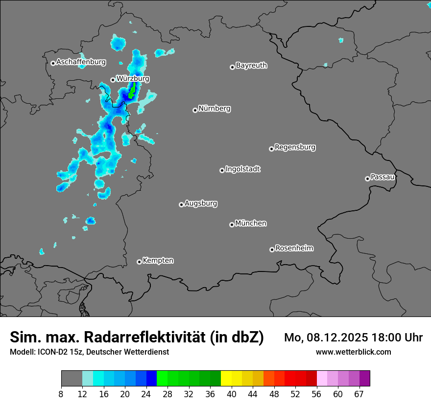Modellkarten Simuliertes Radarbild