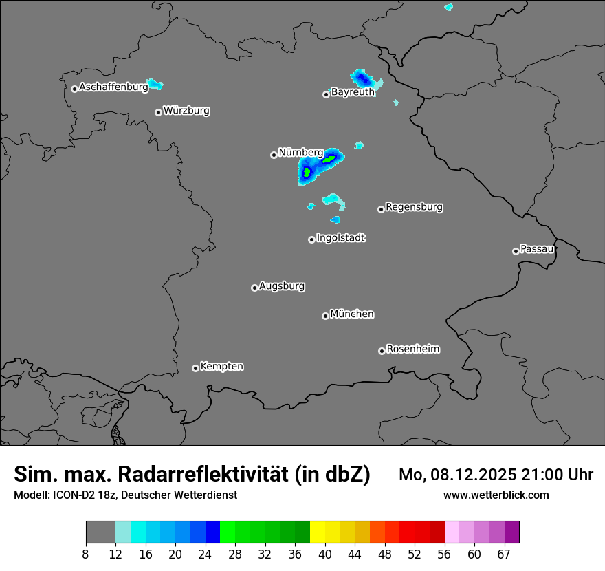 Modellkarten Simuliertes Radarbild