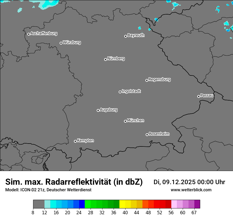 Modellkarten Simuliertes Radarbild