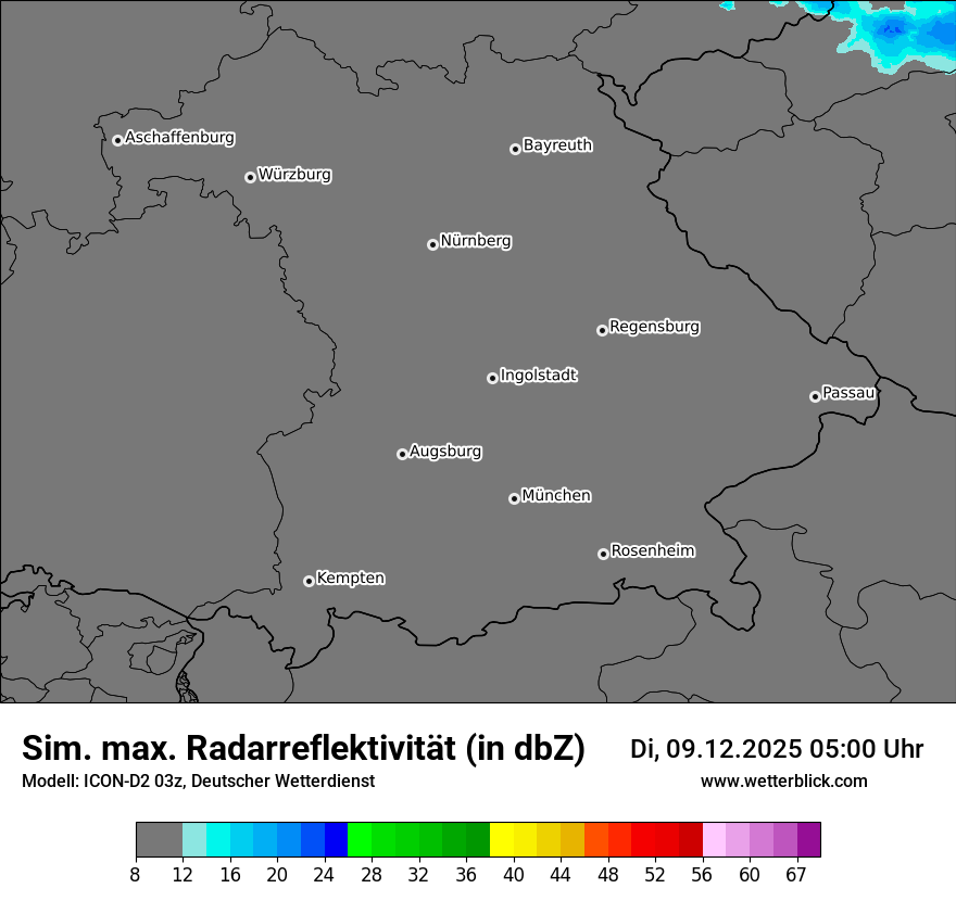 Modellkarten Simuliertes Radarbild
