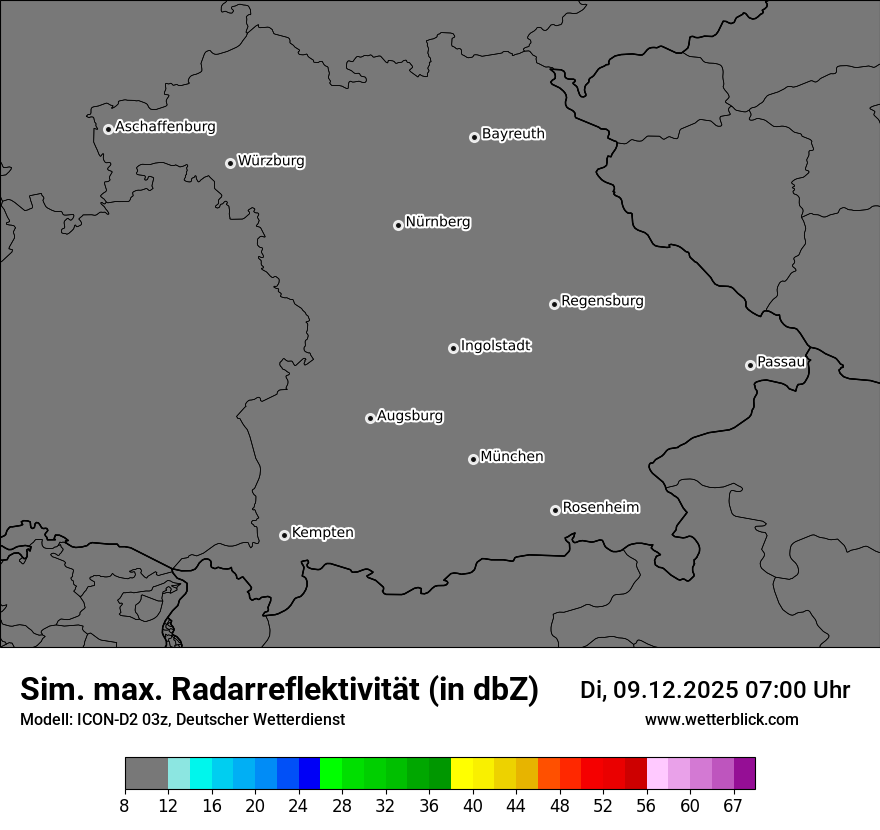 Modellkarten Simuliertes Radarbild