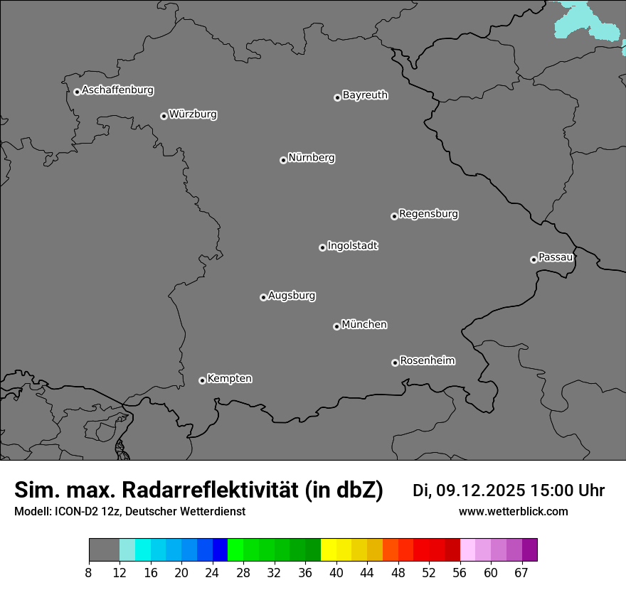 Modellkarten Simuliertes Radarbild