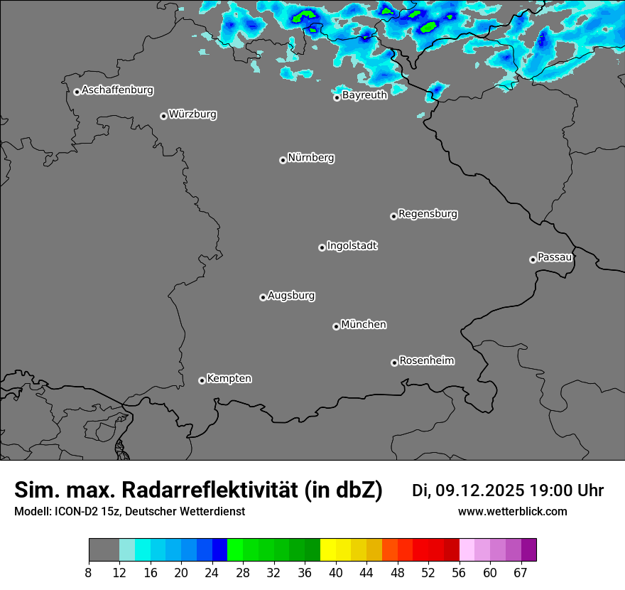 Modellkarten Simuliertes Radarbild