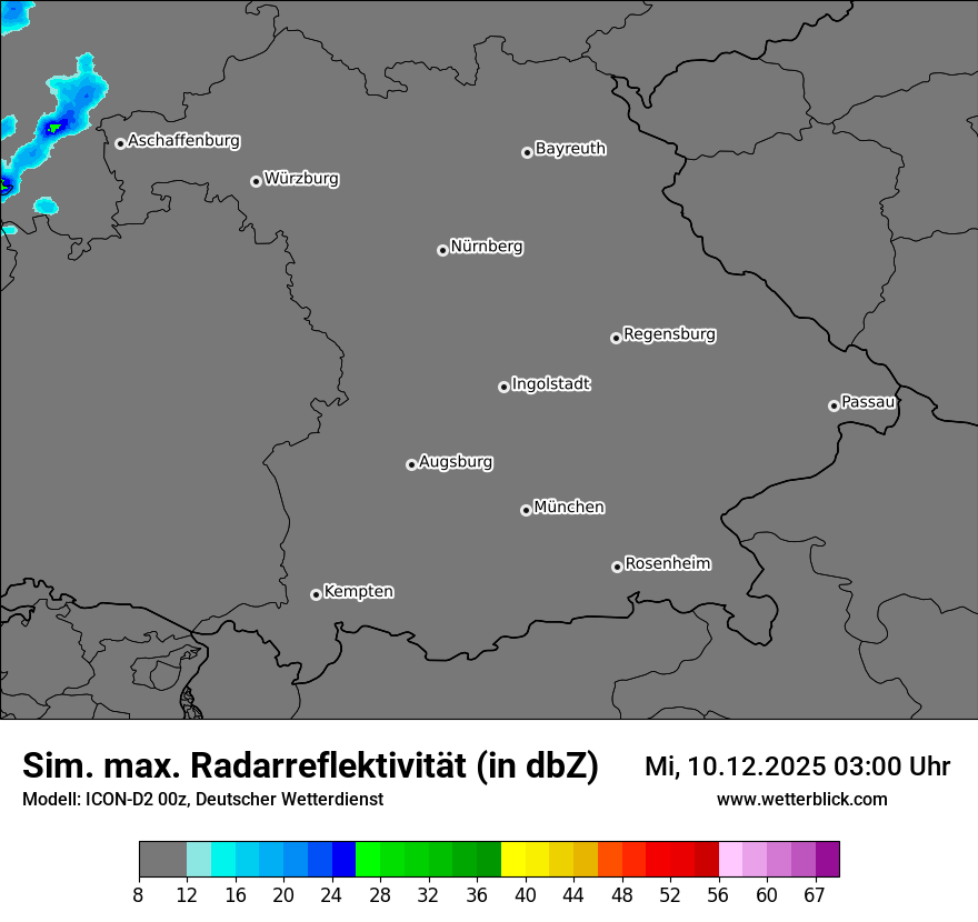 Modellkarten Simuliertes Radarbild