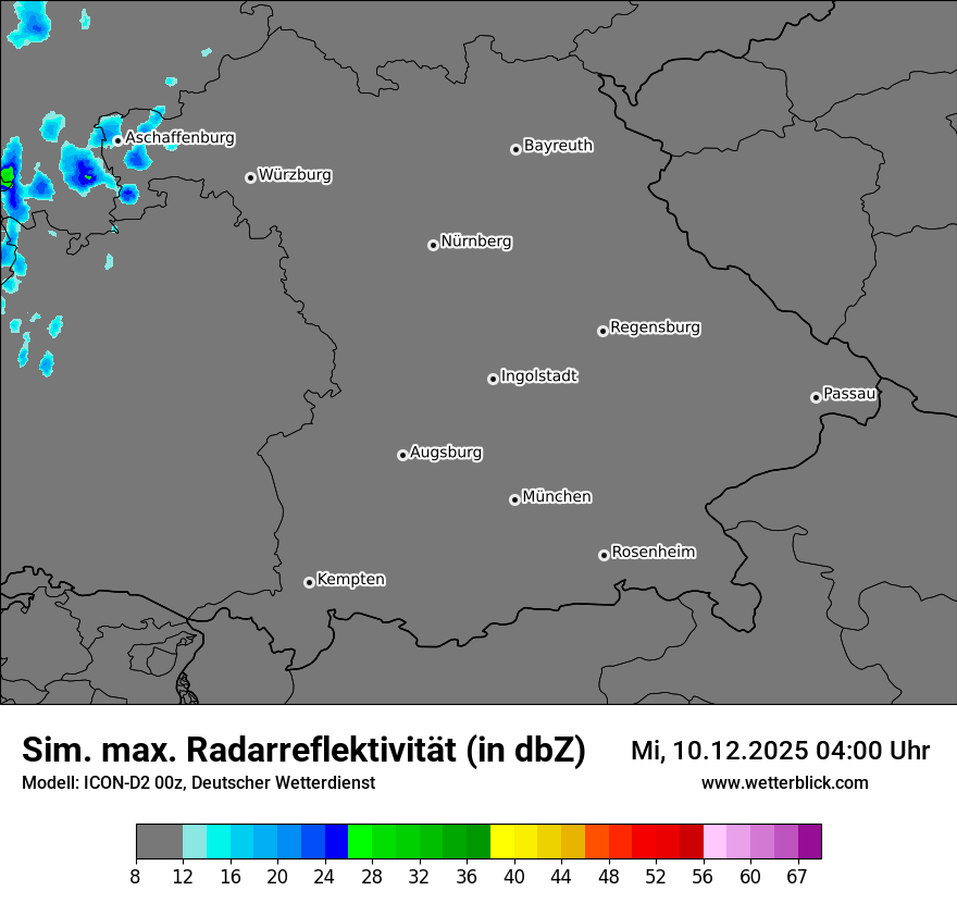 Modellkarten Simuliertes Radarbild