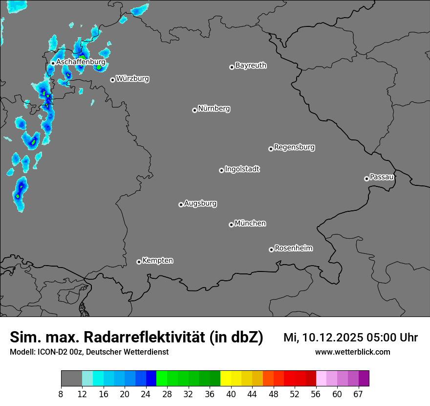 Modellkarten Simuliertes Radarbild