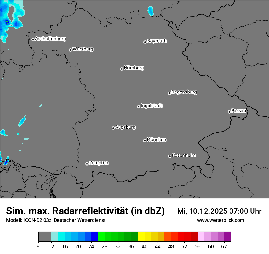 Modellkarten Simuliertes Radarbild