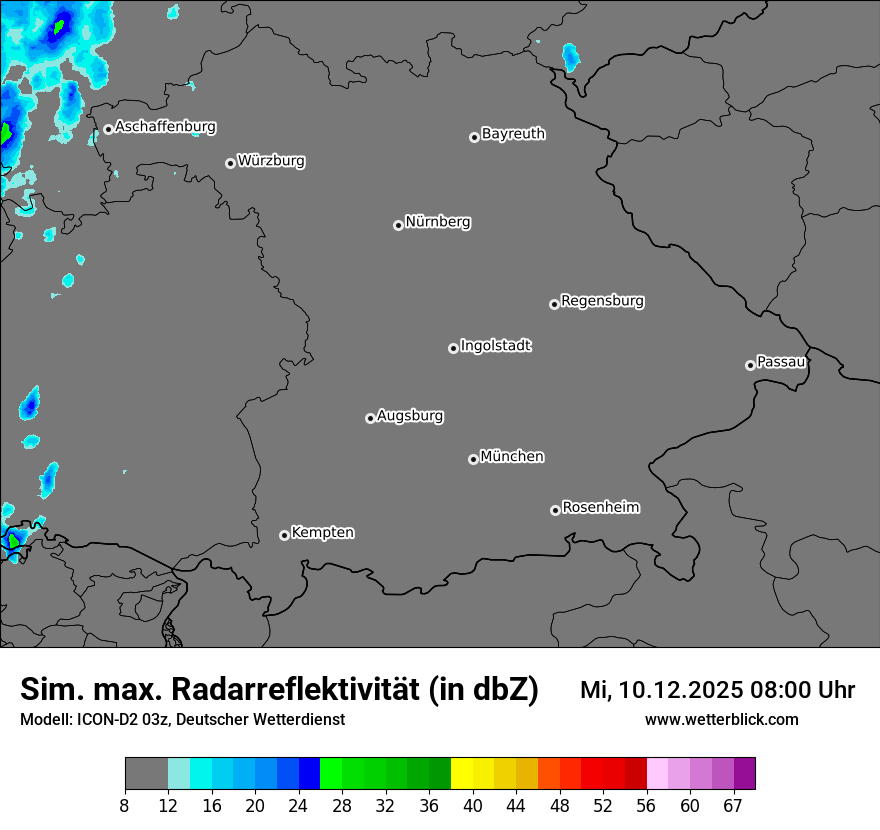Modellkarten Simuliertes Radarbild
