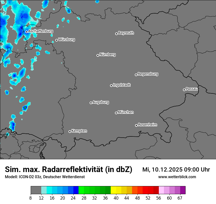 Modellkarten Simuliertes Radarbild