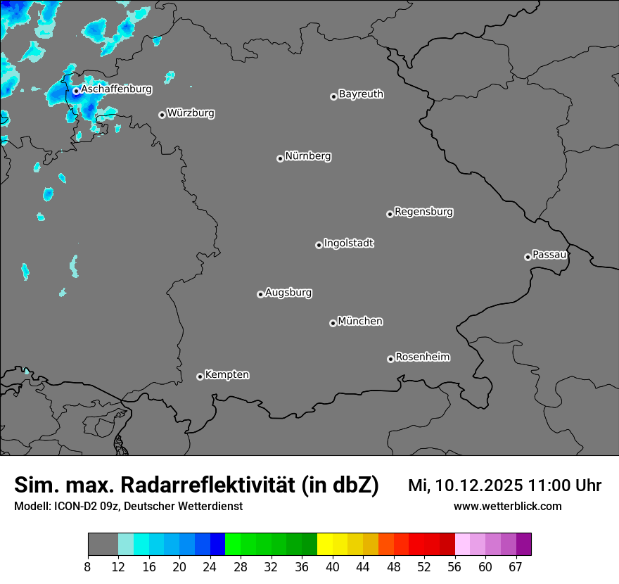 Modellkarten Simuliertes Radarbild