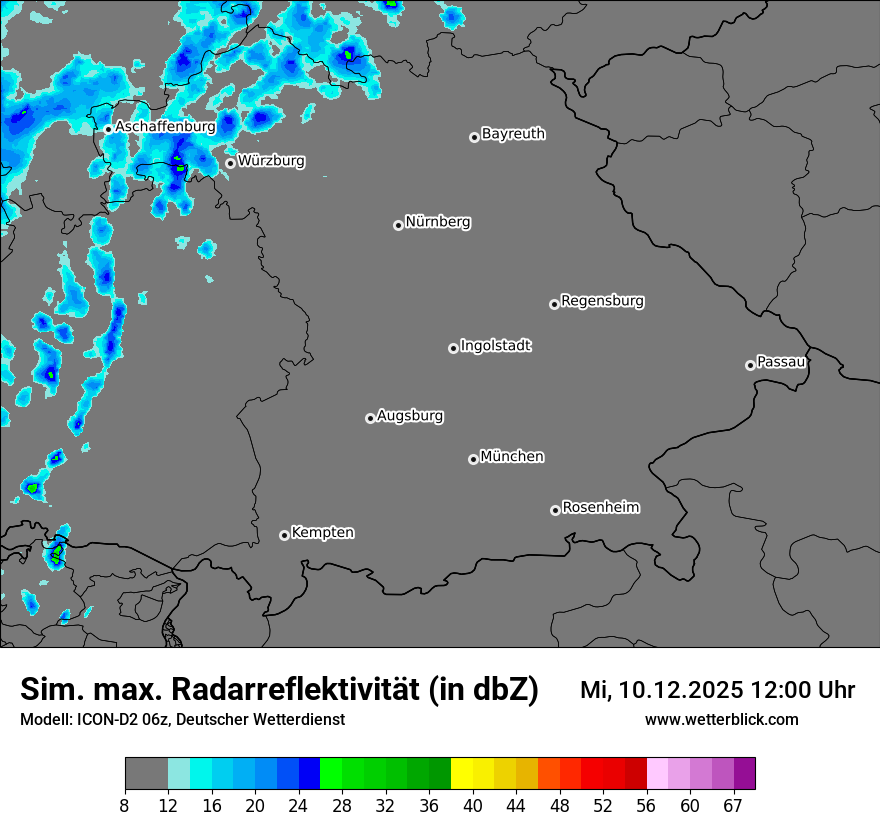 Modellkarten Simuliertes Radarbild