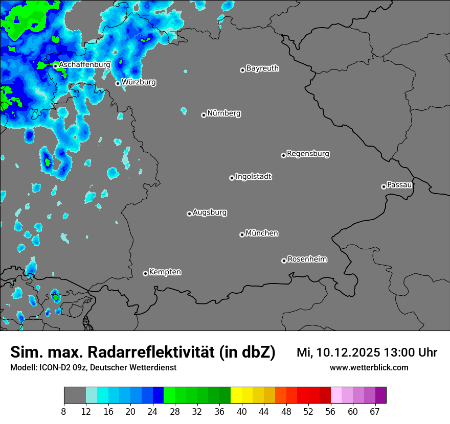 Modellkarten Simuliertes Radarbild
