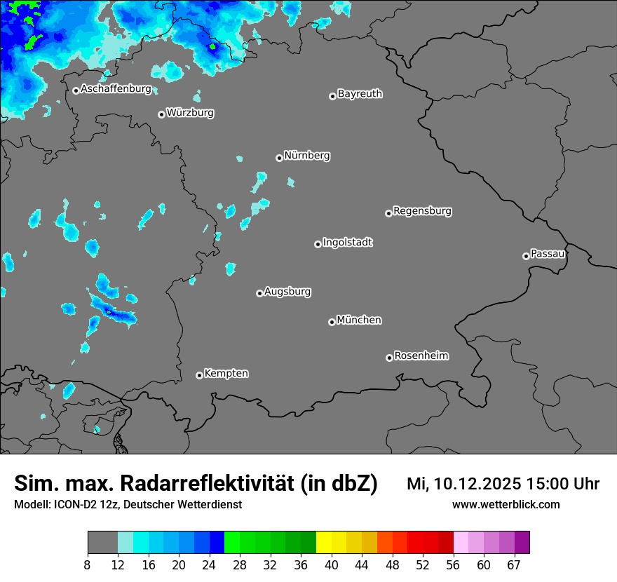 Modellkarten Simuliertes Radarbild