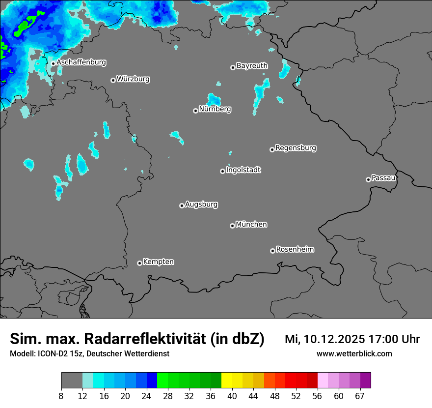 Modellkarten Simuliertes Radarbild
