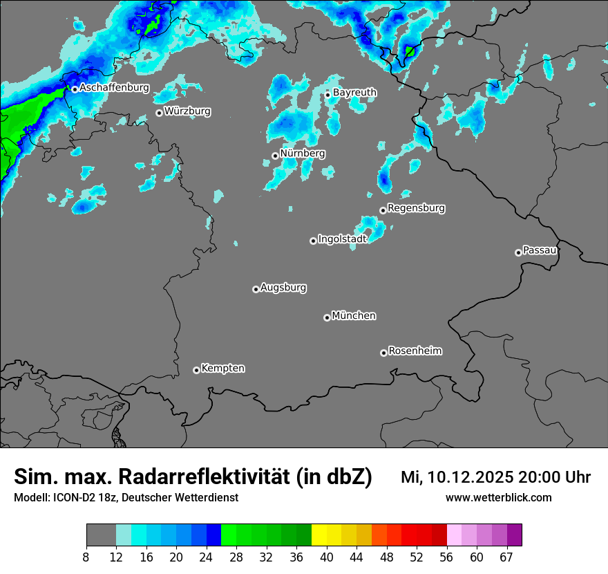 Modellkarten Simuliertes Radarbild