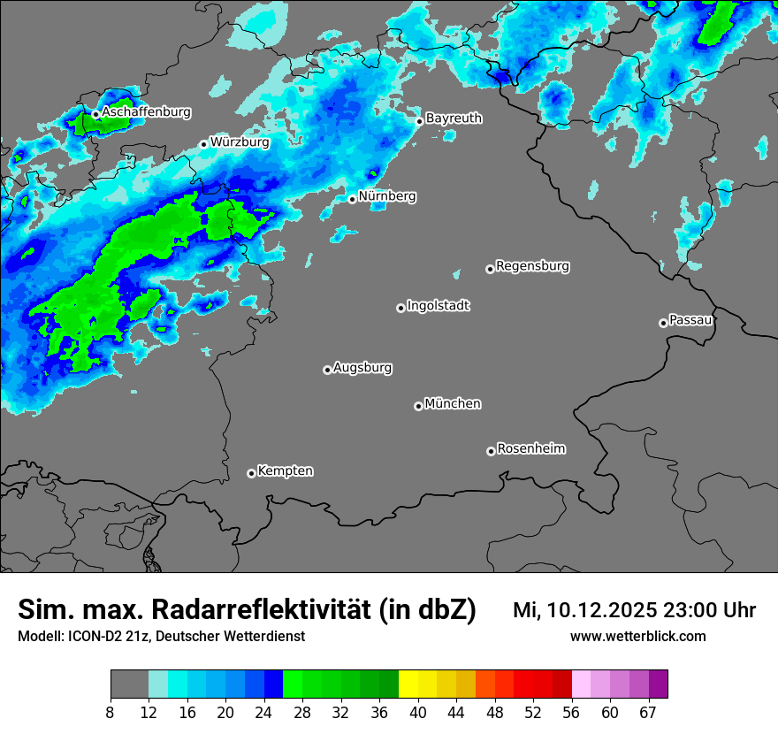 Modellkarten Simuliertes Radarbild