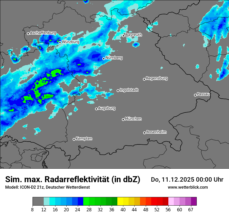 Modellkarten Simuliertes Radarbild