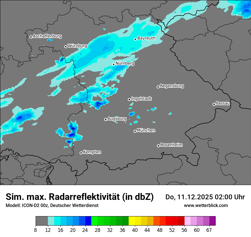 Modellkarten Simuliertes Radarbild
