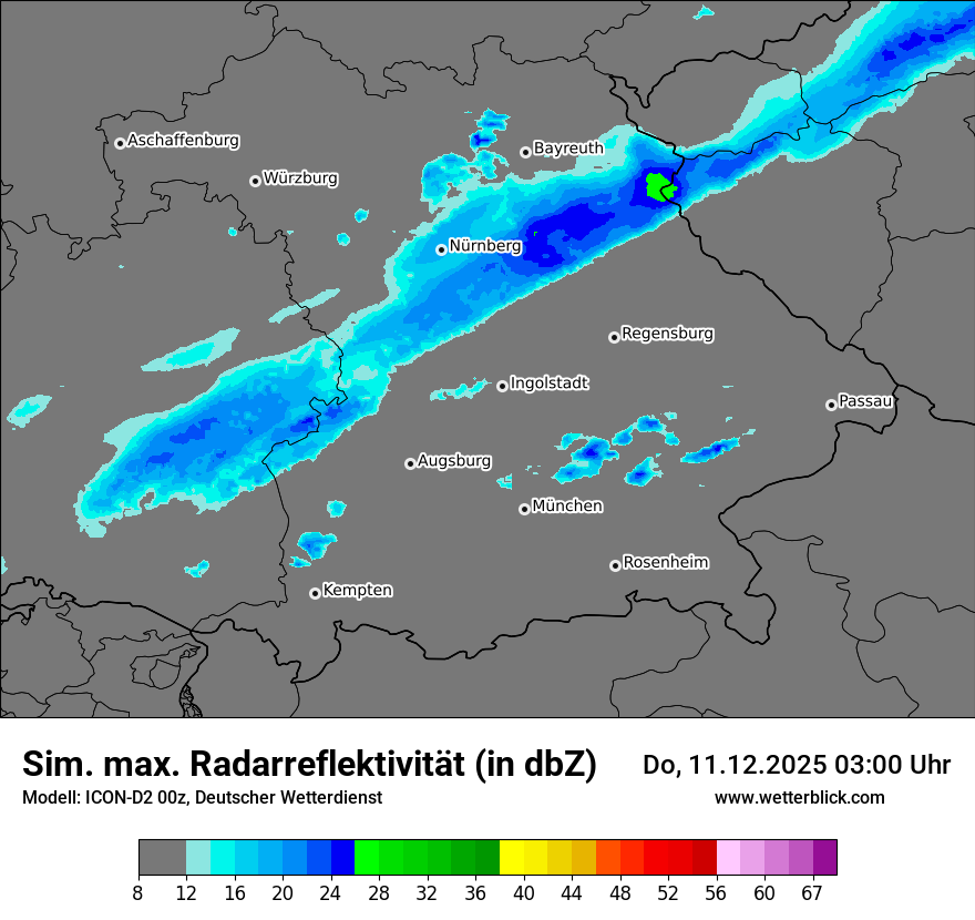 Modellkarten Simuliertes Radarbild