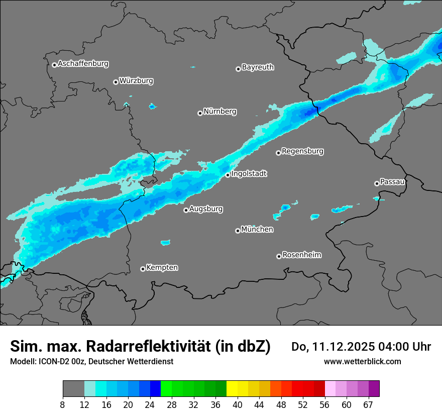 Modellkarten Simuliertes Radarbild