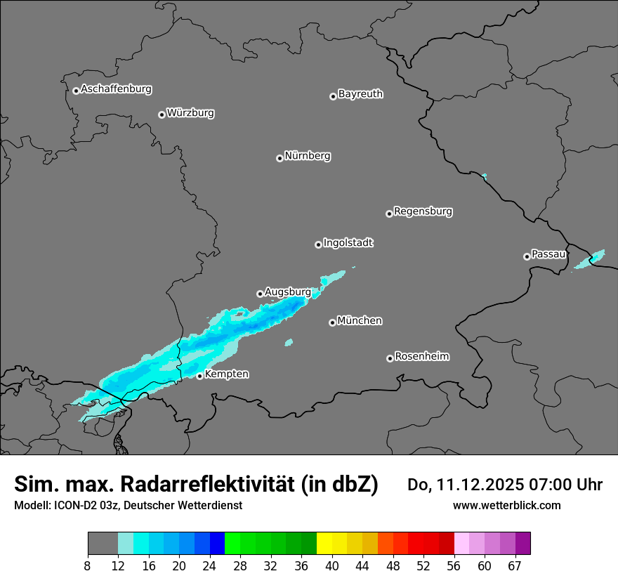 Modellkarten Simuliertes Radarbild