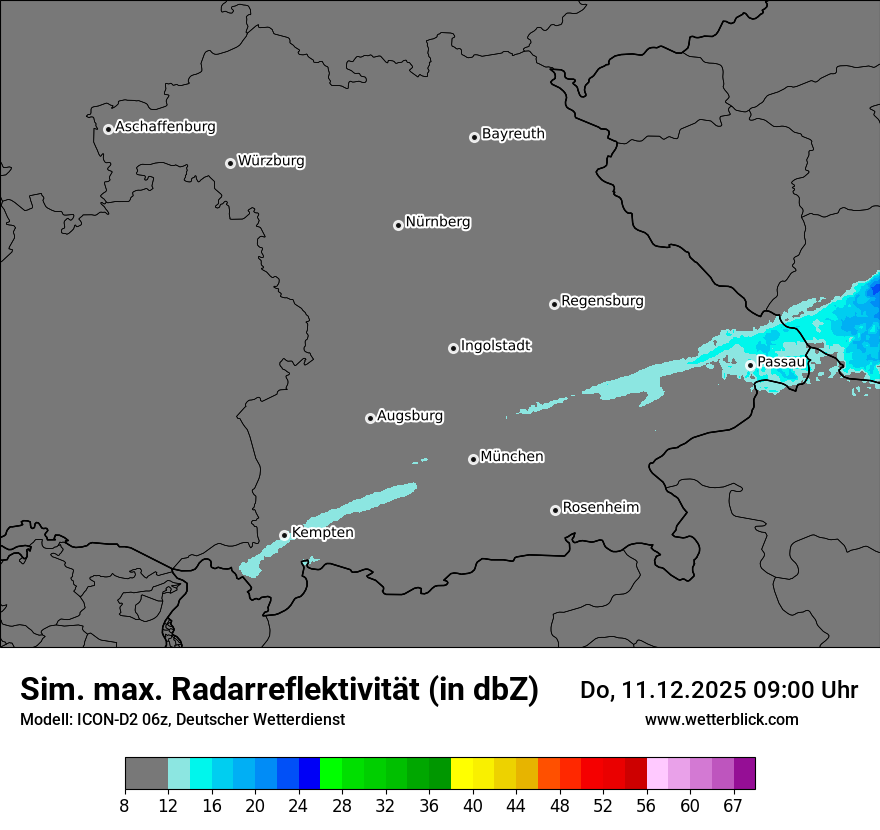 Modellkarten Simuliertes Radarbild
