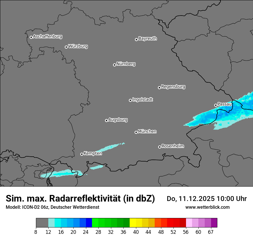 Modellkarten Simuliertes Radarbild