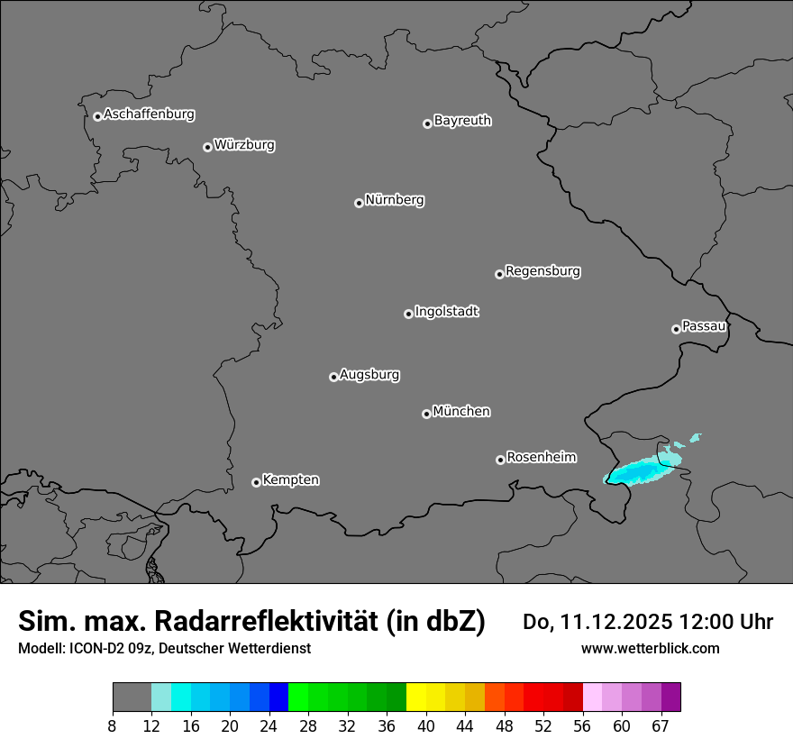 Modellkarten Simuliertes Radarbild