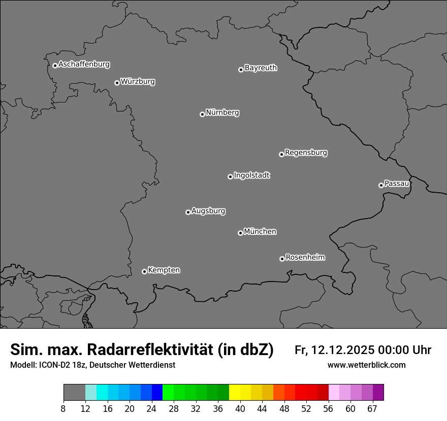 Modellkarten Simuliertes Radarbild