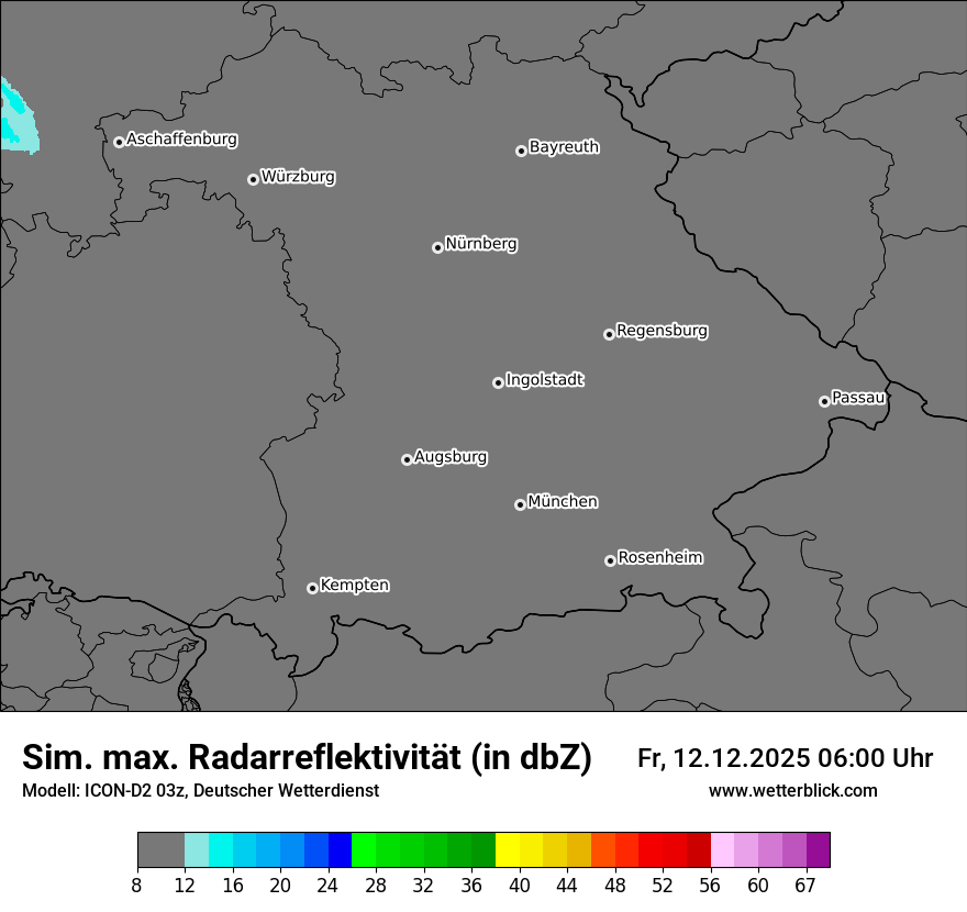 Modellkarten Simuliertes Radarbild