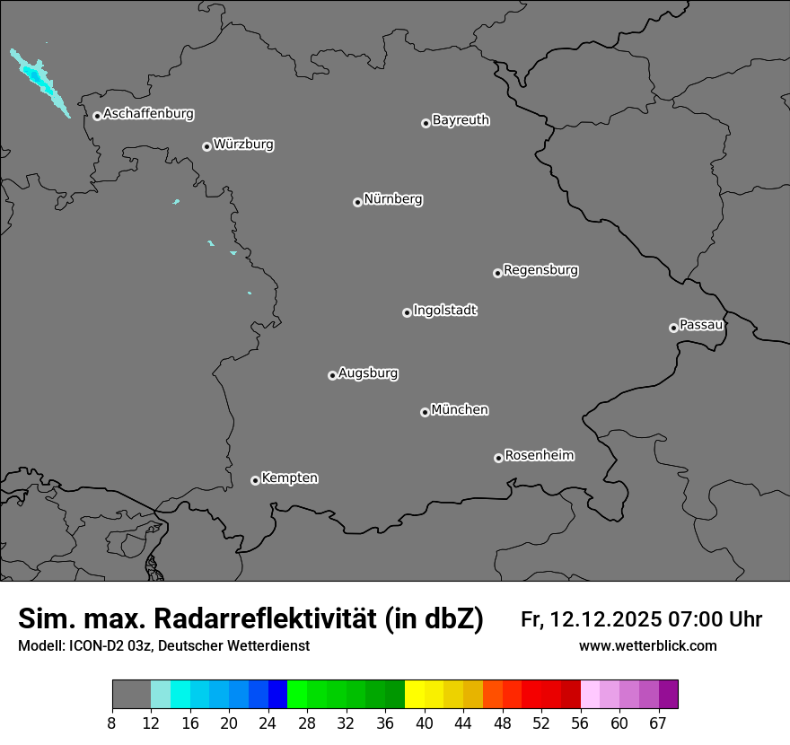 Modellkarten Simuliertes Radarbild