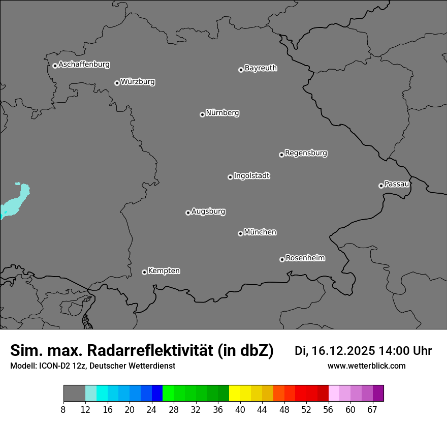Modellkarten Simuliertes Radarbild