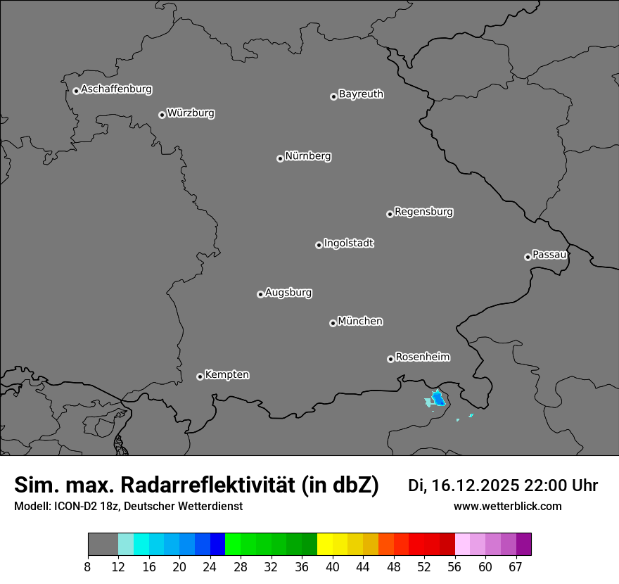 Modellkarten Simuliertes Radarbild