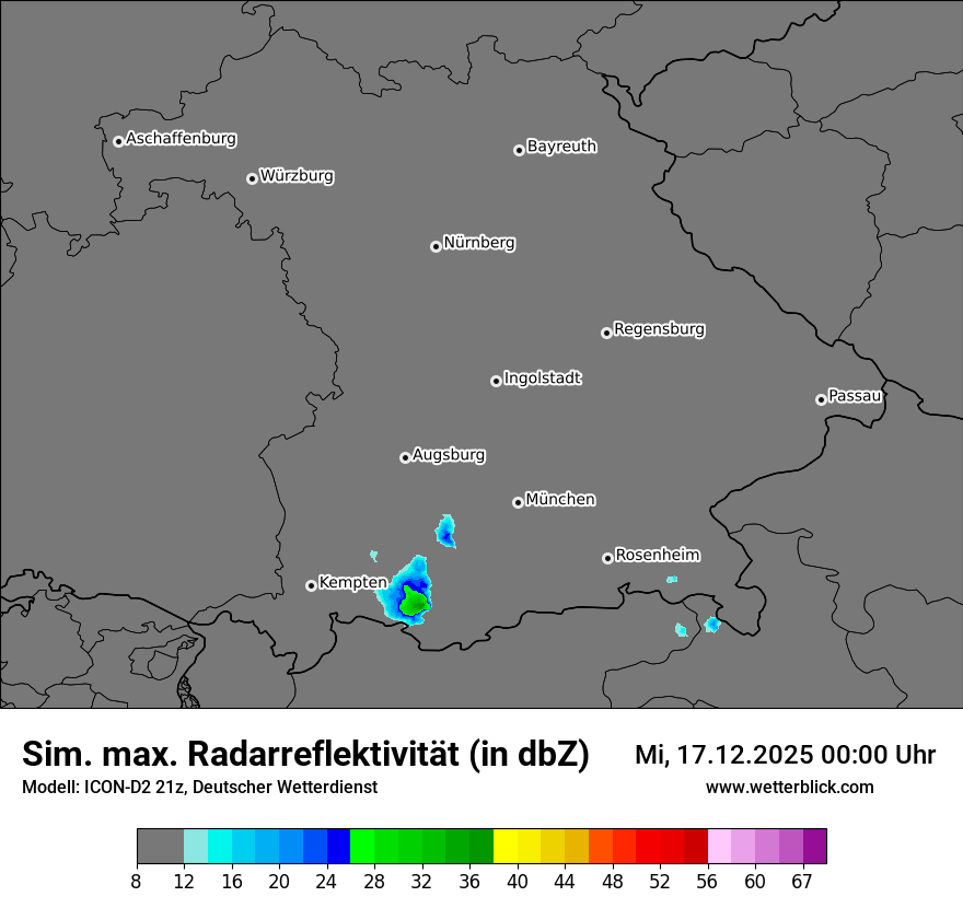 Modellkarten Simuliertes Radarbild