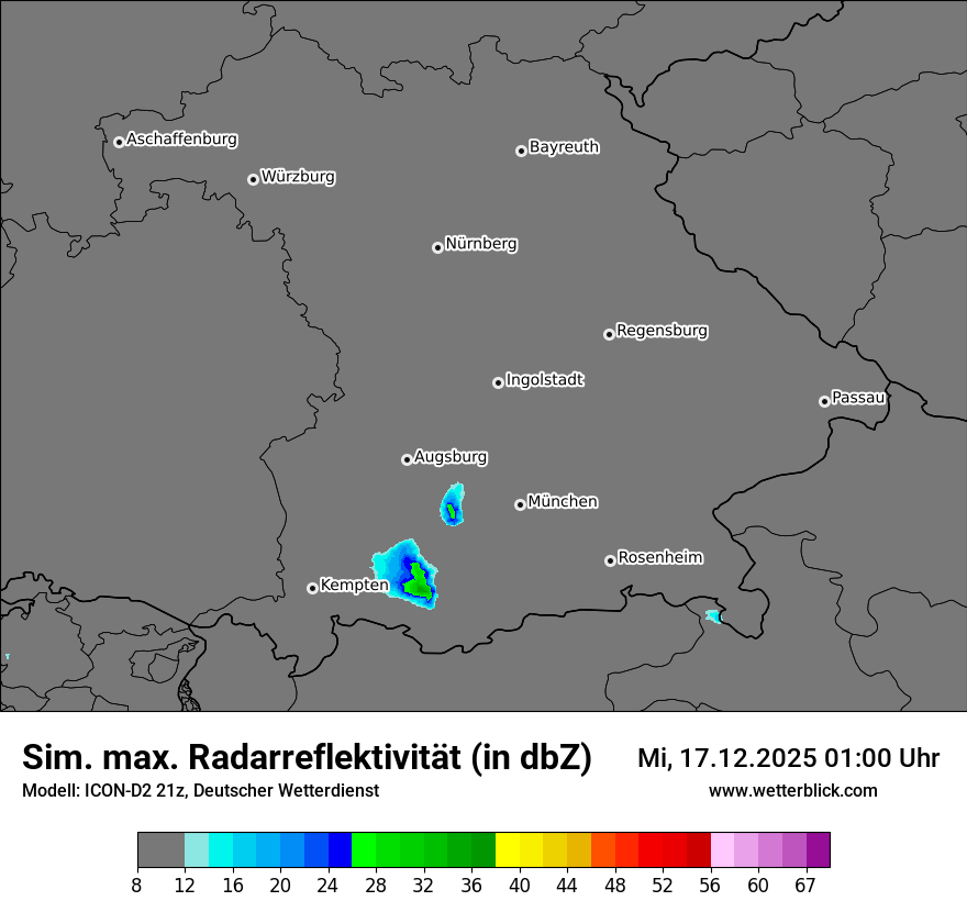 Modellkarten Simuliertes Radarbild