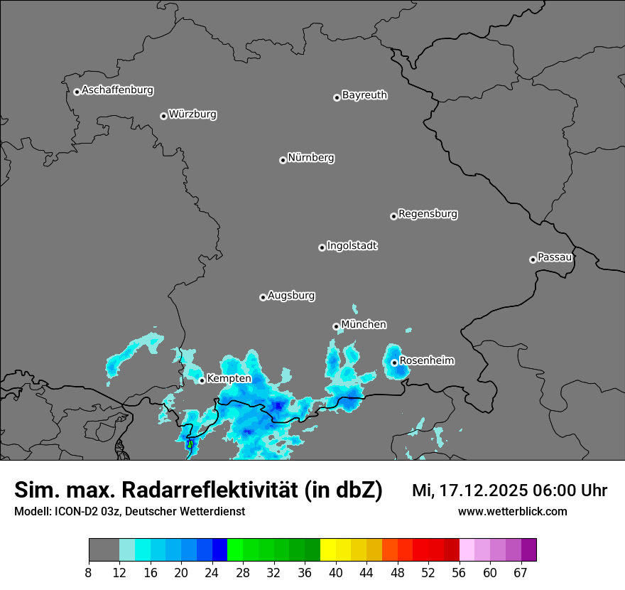 Modellkarten Simuliertes Radarbild